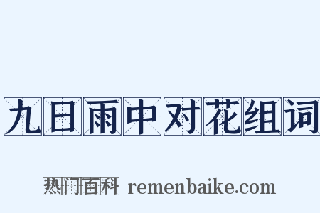 九日雨中对花组词是什么意思的图片
